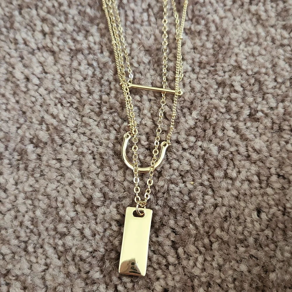 INC Gold-Tone Tag Layered Pendant Necklace